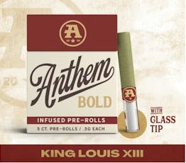 ANTHEM BOLD KING LOUIS XIII 5PK GLASS TIP PRE-ROLLS 2.5G