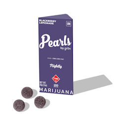 GRÖN - PEARLS - GUMMIES - 100MG CBD / 100MG CBN / 100MG THC - 10PK - BLACKBERRY LEMONADE 1:1:1 NIGHTLY - INDICA