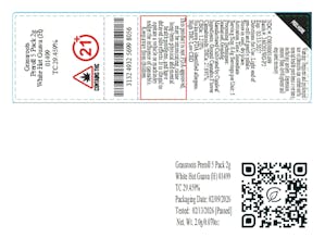 Grassroots Preroll 5 Pack 2g White Hot Guava (H) 01499 TC 29.459%