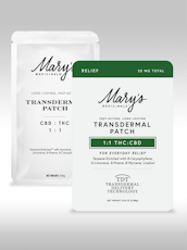 Mary's Medicinals: Patches | Relief 1:1 | 100mg THC : 100mg CBD | 10pk