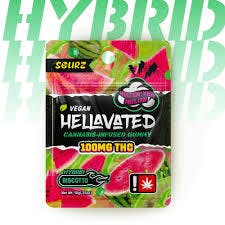 Hellavated 100mg Sour Water'yer Melon Gummiez