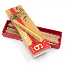 Zig-Zag 1 1/4 Size Cones - Unbleached 6pk