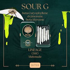 PEAK - PREROLL MULTI SIZE - 3.5G - 6PK - SOUR G - SATIVA