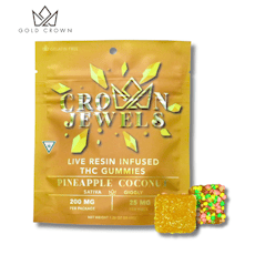Gold Crown Pineapple Coconut Crown Jewels Live Resin Gummies | 200mg