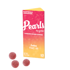 Grön Pearls Raspberry Lemonade Gummies 100mg
