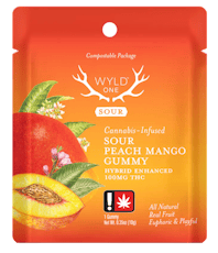Wyld | One 100mg THC Gummies | Sour Peach Mango