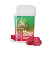 Wana Quick 1:1 CBD/THC Strawberry Margarita Fast-Acting Gummies 00363