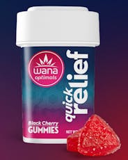 Wana Optimals Quick Relief Gummies Black Cherry Hybrid - 50mg 1:1:1 CBC:CBG:THC