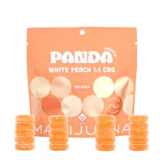 Panda: Wellness Gummies | White Peach 1:1 | 100mg THC : 100mg CBG | 20pk