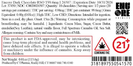 Encore Dark Chocolate RSO T99.6mg I 26507