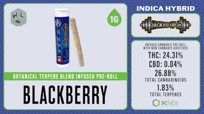 WLE | Jacked Up J's Blackberry | Botanical Terp Blend Infused Pre-Roll 1PK (1g) Indica Hybrid