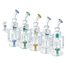 High Point Glass | Bong | Water Pipe | 10" | High Tech Pod Shower Head Perc Recycler | Assorted