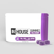 IN HOUSE Wild Berry Fast Acting 1:0.2 THC:THCV Gummies 100mg (10pk)