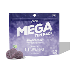 Grön - 1:1 CBN Blackberry Mega Gummies (I) 10pk - 500mg