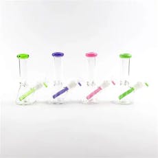 No Brand - 8" Color Accented Beaker Bong - Assorted Colors