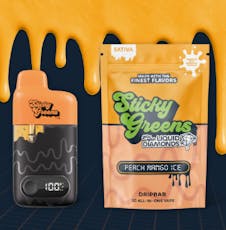 STICKY GREENS PEACH MANGO ICE DRIPBAR LIQUID DIAMONDS 2G