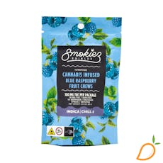 100mg Sweet Blue Raspberry Indica Gummies Smokiez