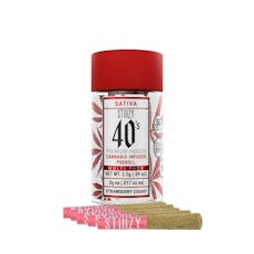 Stiiizy Strawberry Cough 40's Infused Preroll 5 Pack (.5G)