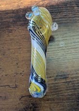 Hand Pipe | 5.5" | Yellow Blue & Black Swirl | Firefly
