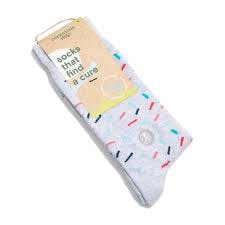 Conscious Step- Socks That Find a Cure (Gray Confetti) | Small