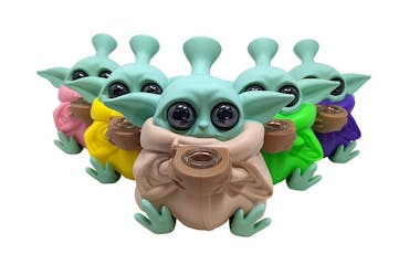 4.6" Silicone Sitting Yung Yoder Bubbler Hand Pipe Assorted Colors