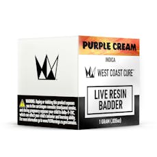West Coast Cure - Purple Cream (Indica) Live Resin Badder 1g