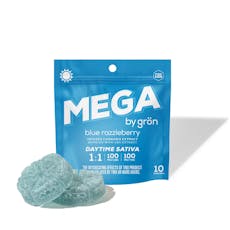 Gron - Mega - Blue Razzleberry - 1:1 CBG/THC 100mg