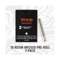 VIVID - PREROLL INFUSED ROSIN - 1G - 3PK - DULCE DE UVA, TROP CHERRY - HYBRID