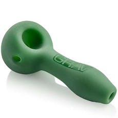 Sandblasted Spoon Glass Green Pipe