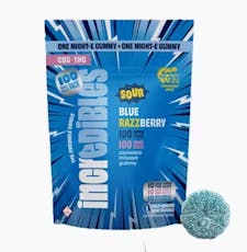 INCREDIBLES | SOUR BLUE RAZZBERRY | 1:1 CBD:THC GUMMY | 100MG