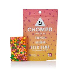 Geek Bomb | Tropical + Rainbow | 100mg | Crunchy Candy Coated Gummy | 1-Piece