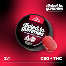 Dialed In Rosin Gummies 2:1 CBG:THC 20pk (100mg) Pomegranate