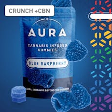 Aura | Blue Raspberry Crunch +CBN Gummies | 110mg 12pk