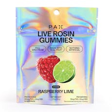 Pax Live Rosin Gummies: 100mg - Raspberry Lime