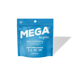 Gron - Gummies - MEGA Blue Razzleberry (S) - 100mg (1:1)(THC:CBG)