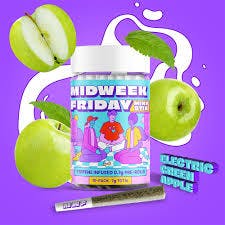 Midweek Friday Mixy Stix Pre-Rolls Electric Green Apple (H) 7g 10pk