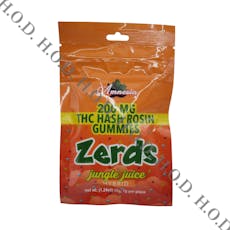 Amnesia Zerds Jungle Juice Hash Rosin Gummies 200mg