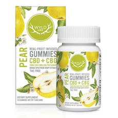 WYLD CBD | Gummies | Pear | 2:1 CBD:CBG | 20mg CBD + 10mg CBG per gummy | 10ct | 200mg