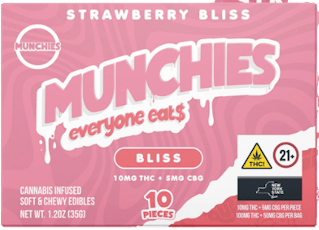 Bliss: Strawberry Bliss - THC:CBG Gummie 10 Pack (100mg)