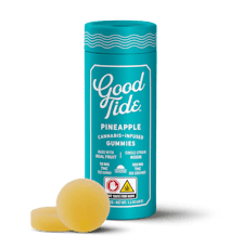 Good Tide | Pineapple (S) Single-Strain Hash Rosin Gummies | 10 Pack (100mg)
