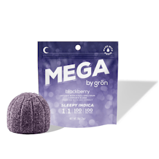 Gron Mega 1:1 THC:CBN Gummies 100mg Blackberry (I)