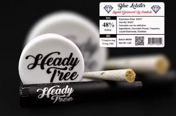 Heady Tree | Blue Lobster | Indica | Liquid Diamond Wormhole Pre Roll | 1.5g
