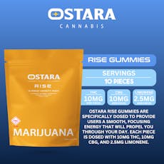Rise 1:1 100mg Sour Gummies - Ostara Cannabis