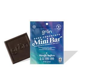 Gron MINI BAR "Sleepy Indica" Dark Chocolate w/ Sea Salt 1:1 (10mg THC, 10mg CBN per piece)