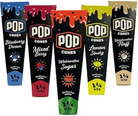 Pop Cones | 6pk Cones | Unbleached 1 1/4 Mixed Berry