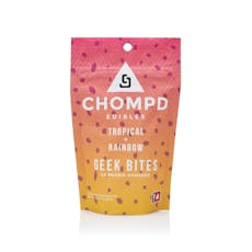 Geek Bites | Tropical + Rainbow | 100mg | Crunchy Candy Coated Gummies | 10-Pieces