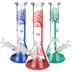 AFG - Painted Tree Glass Beaker Water Pipe | 11"