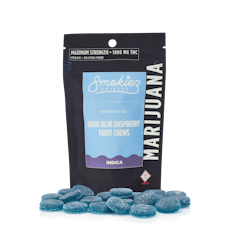 Sour Blue Raspberry Fruit Chews (1000mg)