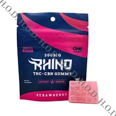 Detroit Edibles Rhino Strawberry Gummy THC/CBN 200mg/50mg