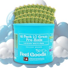 Feel Goods Preroll 40pk - White Gangster(I)/Durban Poison(S)/Blue Dream(S)/Grape Snow Train(I)